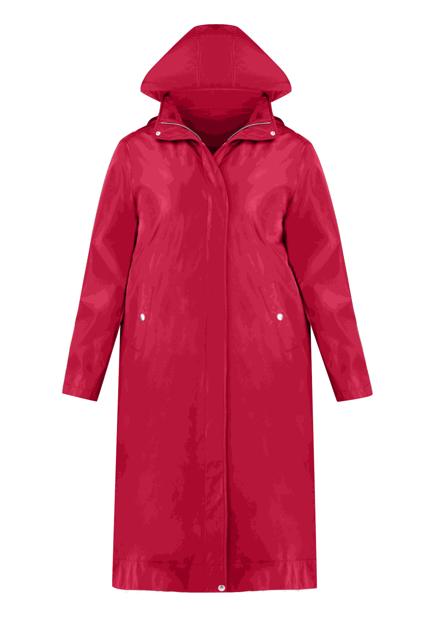 Plus Size Water Repellent Long Raincoat Classic Red Woman Within